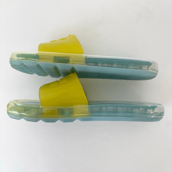 Tory Burch Bubble Jelly Slides Sandals Light Blue / Firefly Yellow Women's US10B - Picture 8 of 14